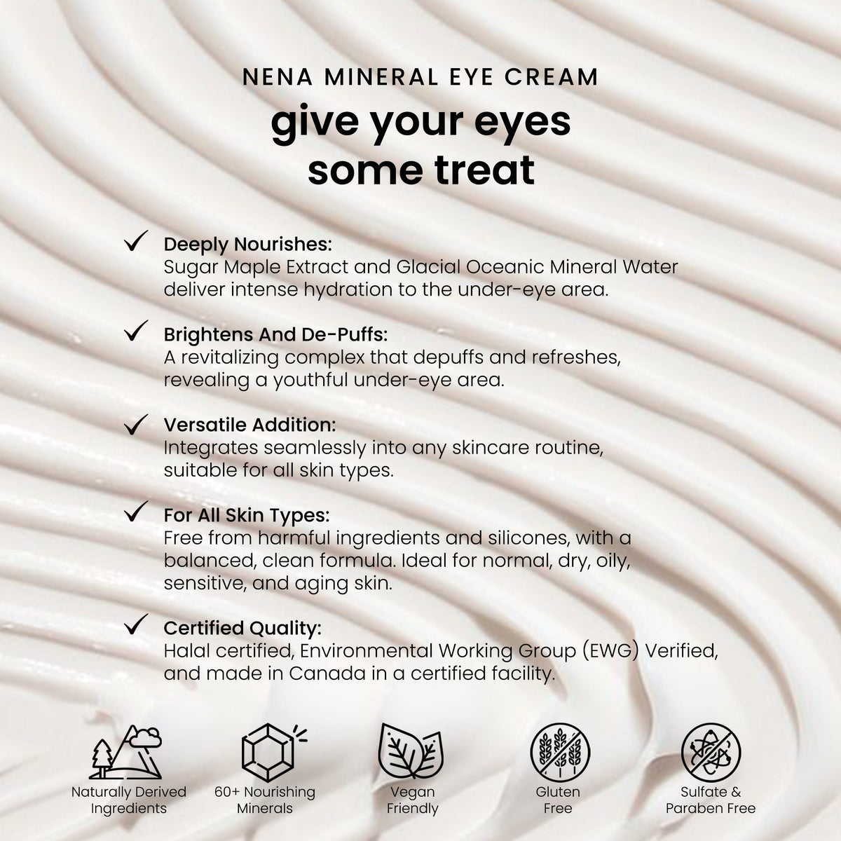 NENA Glacial Clay Skincare - Mineral Eye Cream, made with natural skincare ingredients