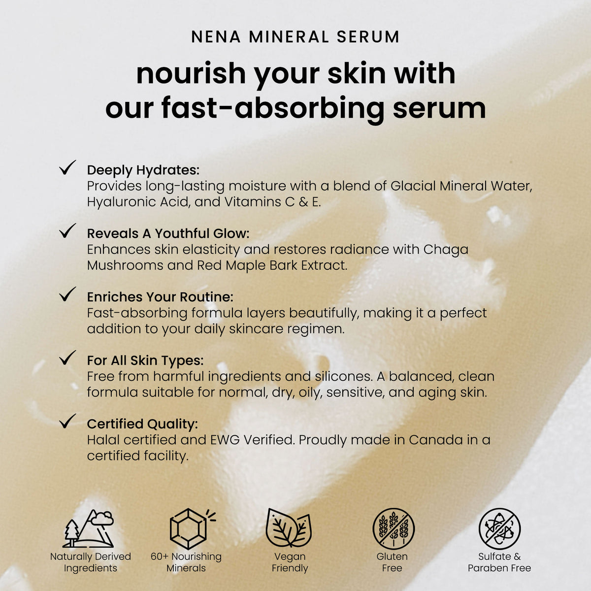 NENA Glacial Clay Skincare - Mineral Serum | Made with Natural Ingredients